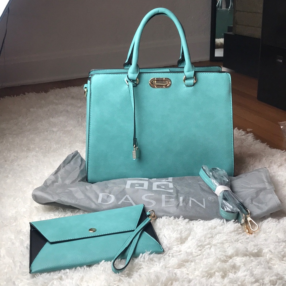 NWOT Dasein Vegan Leather Satchel w/ Twist Lock